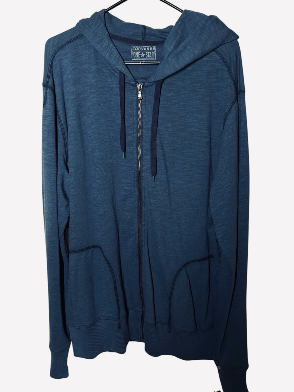 {NWT} Converse One Star Slate Blue Full-Zip Hoodie XL